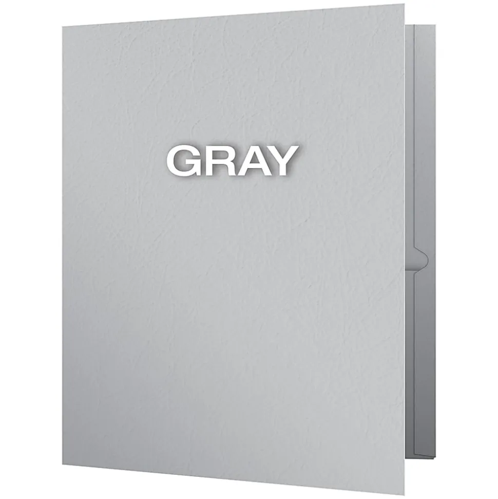 Oxford™ Twin-Pocket Portfolios, 8 1/2" x 11", Gray, Pack Of 25