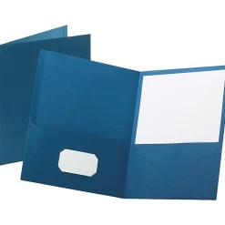 Oxford™ Twin-Pocket Portfolios, 8 1/2" x 11", Blue, Pack Of 25