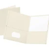 Oxford™ Twin-Pocket Portfolios, 8 1/2" x 11", White, Pack Of 25
