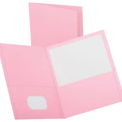 Oxford™ Twin-Pocket Portfolios, 8 1/2" x 11", Pink, Pack Of 25