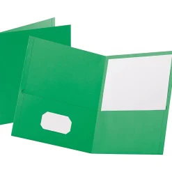 Oxford™ Twin-Pocket Portfolios, 8 1/2" x 11", Green, Pack Of 25