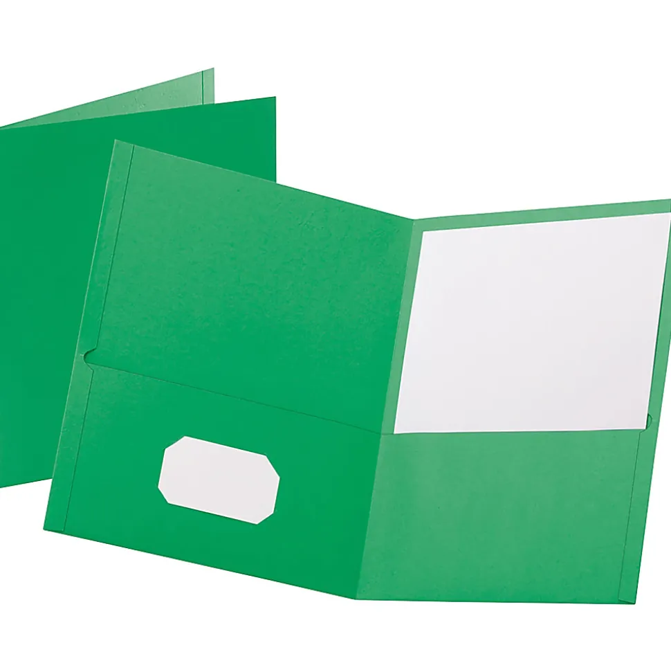 Oxford™ Twin-Pocket Portfolios, 8 1/2" x 11", Green, Pack Of 25