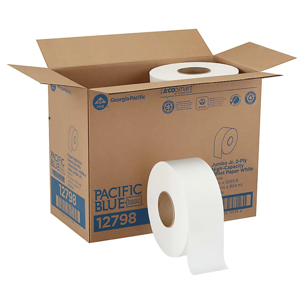 Pacific Blue Basic™ by GP PRO Jumbo Jr. 2-Ply High-Capacity Toilet Paper, Pack Of 8 Rolls
