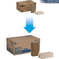 Pacific Blue Basic® by GP PRO, 1-Ply, Multifold Paper Towels, 9.2" X 9.4", 100% Recycled, Brown, 250 Sheets per Pack, 16 Packs Per Case