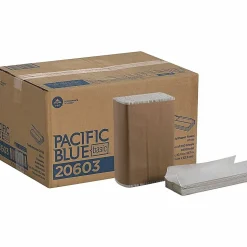 Pacific Blue Basic® by GP PRO, 1-Ply, C-Fold Paper Towels, 10.1" X 12.7", White, 240 Sheets per Pack, 10 Packs Per Case
