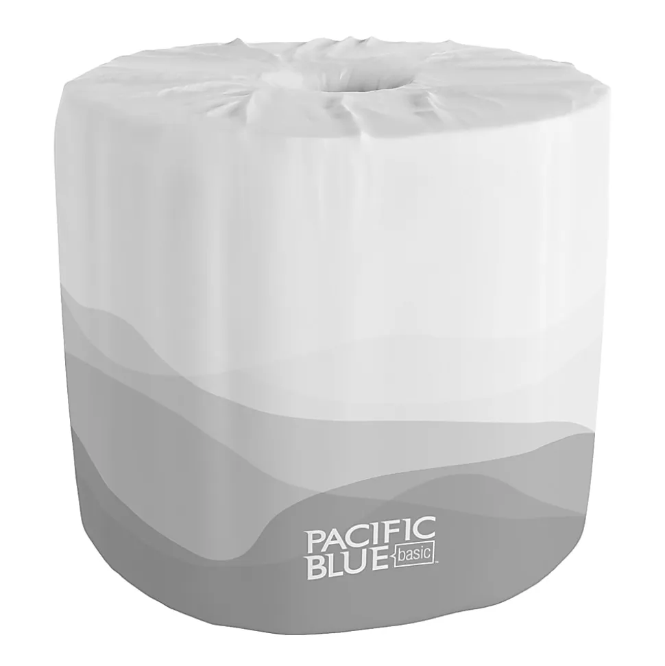 Pacific Blue Basic® by GP PRO, 2 Ply, Standard Roll Embossed Toilet Paper, 4x3.8, 100% Recycled, White, 550 Sheets, 80 Rolls per Case
