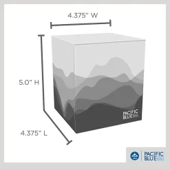 Pacific Blue Basic® 2-Ply Facial Tissues, Cube Box, White, 100% Recycled Fiber, 86 Tissues Per Box, 36 Boxes Per Case