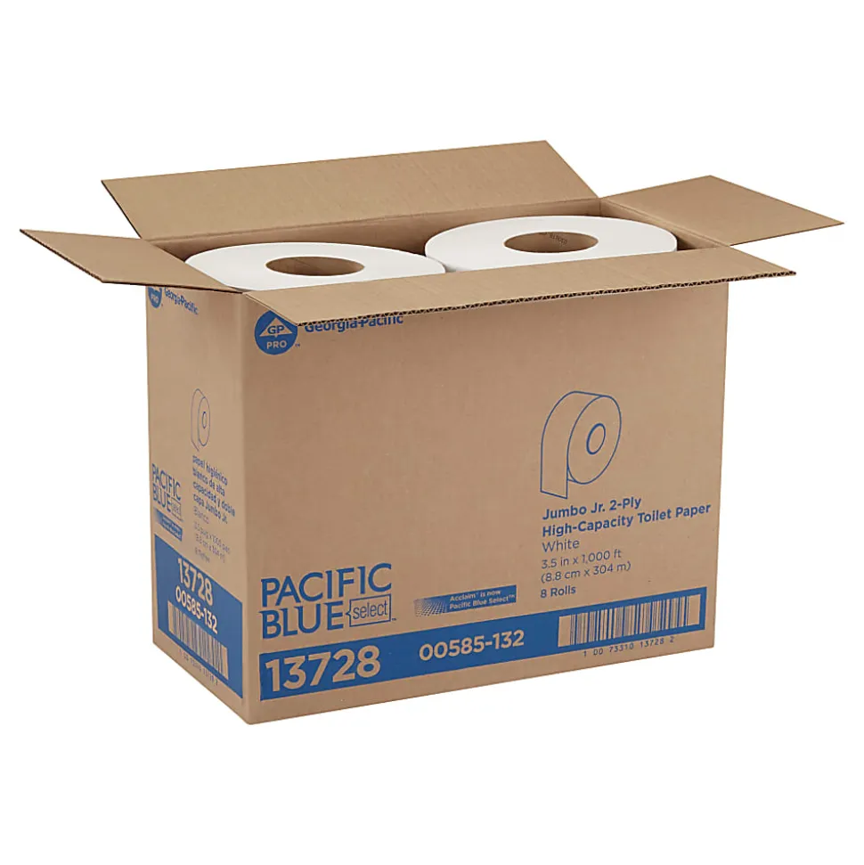 Pacific Blue Select™ by GP PRO Jumbo Jr. 2-Ply Toilet Paper, Pack Of 8 Rolls