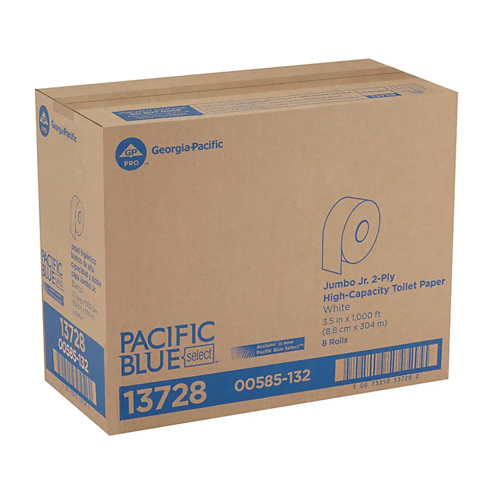 Pacific Blue Select™ by GP PRO Jumbo Jr. 2-Ply Toilet Paper, Pack Of 8 Rolls