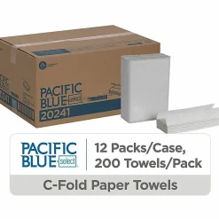 Pacific Blue Select® by GP PRO, 1-Ply, C-Fold Paper Towels, 10.1" X 12.7", White, 200 Sheets per Pack, 12 Packs Per Case