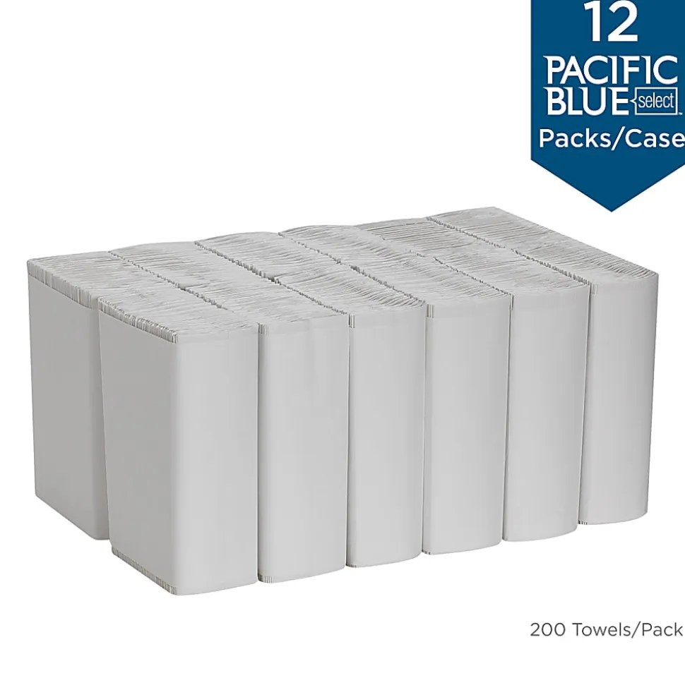 Pacific Blue Select® by GP PRO, 1-Ply, C-Fold Paper Towels, 10.1" X 12.7", White, 200 Sheets per Pack, 12 Packs Per Case