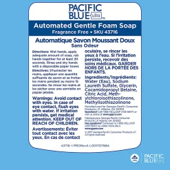 Pacific Blue Ultra® Gentle Foam Hand Soap Refills for Automated Dispensers, Dye & Fragrance Free, 1200 mL (40.58 Oz), 3 Bottles per Case