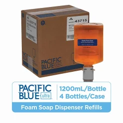 Pacific Blue Ultra® Gentle Foam Hand Soap Refills for Manual Dispensers, Pacific Citrus®, 1200 mL (40.58 Oz), 4 Bottles Per Case