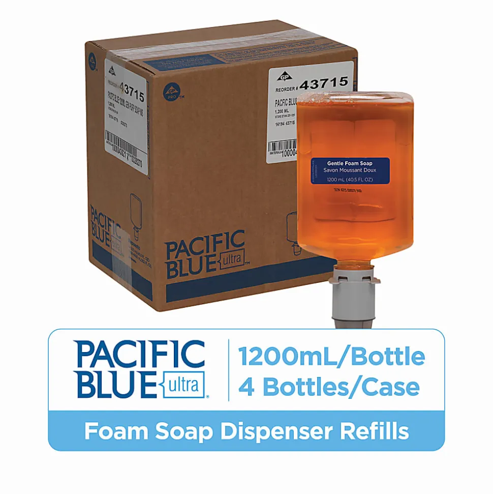 Pacific Blue Ultra® Gentle Foam Hand Soap Refills for Manual Dispensers, Pacific Citrus®, 1200 mL (40.58 Oz), 4 Bottles Per Case