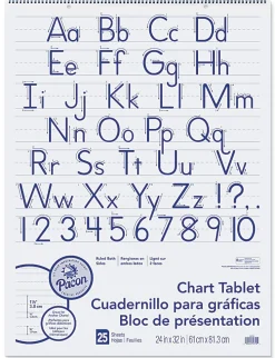 Pacon® Chart Tablet, 24" x 32", 1 1/2" Ruled, 25 Sheets