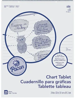 Pacon® Chart Tablet, 24" x 32", 1" Ruled, 25 Sheets