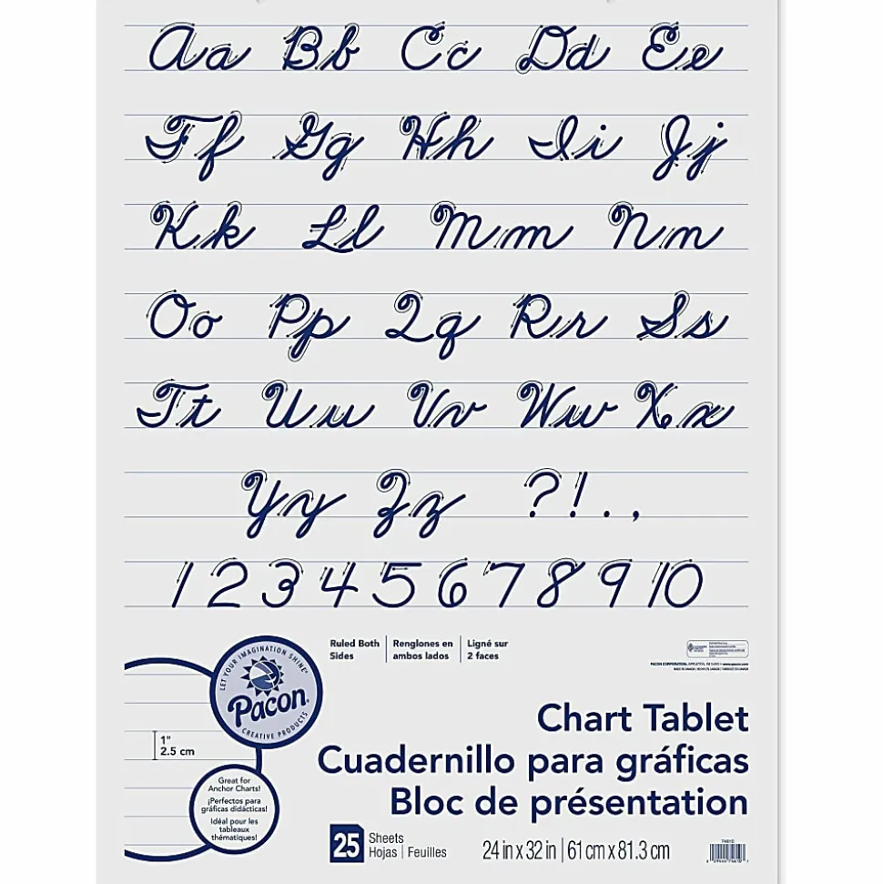 Pacon® Chart Tablet, 24" x 32", 1" Ruled, 25 Sheets