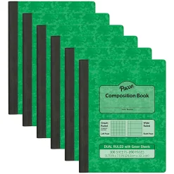 Pacon Dual Ruled Composition Books, 1/4” Grid And 3/8” (Wide) 9-3/4