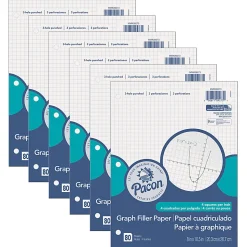 Pacon® Graphing Paper, 8" x 10-1/2", 1/4" Quadrille Ruled, White, 80 Sheets Per Pack, Case Of 6 Packs
