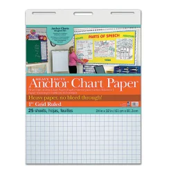 Pacon® Heavy-Duty Anchor Chart Paper, 24" x 32", Grid Ruled, 25 Sheets