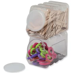 Pacon® Interlocking Storage Containers With Lids, 9-1/2”H x 6-3/4”W x 5-1/2”D, Clear, Set Of 2 Containers