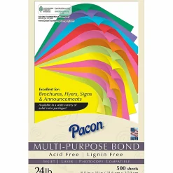 Pacon® Kaleidoscope Color Multi-Use Printer & Copy Paper, Cobalt Blue, Letter (8.5" x 11"), 500 Sheets Per Ream, 24 Lb, 95 Brightness