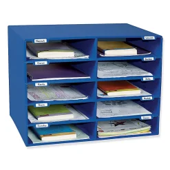 Pacon® 70% Recycled Mailbox Storage Unit, 10 Slots, Blue