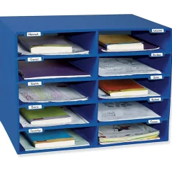 Pacon® 70% Recycled Mailbox Storage Unit, 10 Slots, Blue
