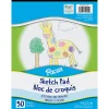 Pacon Sketch Pads, 9" x 12", White, 50 Sheets Per Pad, Pack Of 12 Pads