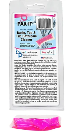 PAK-IT® Basin, Tub And Tile Cleaner Packet, Ocean Scent, Pack Of 5