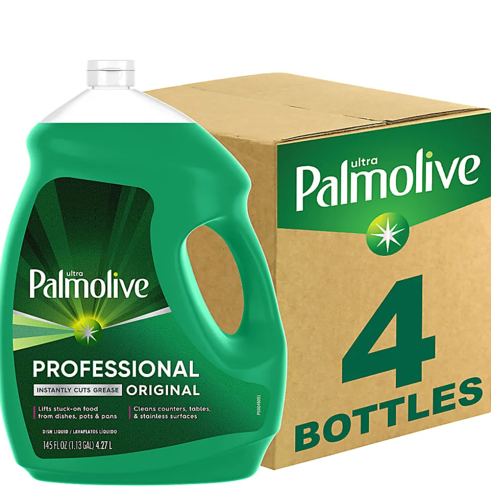 Palmolive Ultra Strength Liquid Dish Soap, 145 Oz, Green, Pack Of 4 Bottles