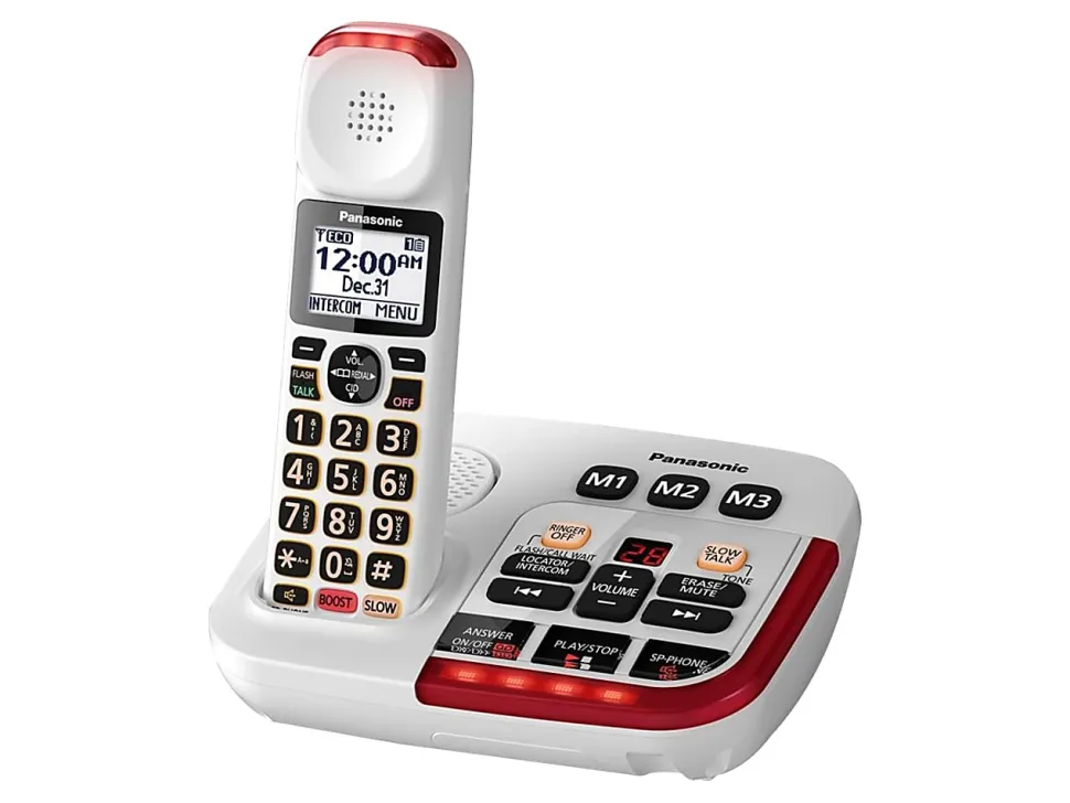 Panasonic® Amplified Cordless Phone With Answering Machine, White, KX-TGM420W