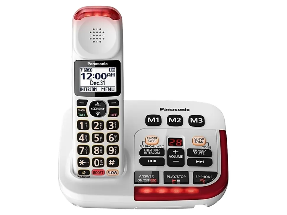 Panasonic® Amplified Cordless Phone With Answering Machine, White, KX-TGM420W