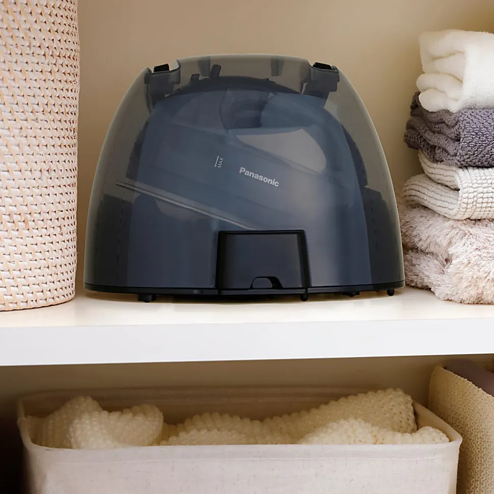 Panasonic® Cordless Dry & Steam Iron With Wide Stainless-Steel Soleplate, Power Heating Base And Retractable Cord, Black