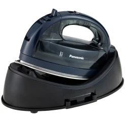 Panasonic® Cordless Dry & Steam Iron With Wide Stainless-Steel Soleplate, Power Heating Base And Retractable Cord, Black