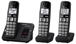 Panasonic® DECT 6.0 Expandable 3-Handset Digital Cordless Phone System With Digital Answering Machine, KX-TGE433B