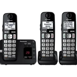 Panasonic® DECT 6.0 Expandable 3-Handset Digital Cordless Phone System With Digital Answering Machine, KX-TGE433B