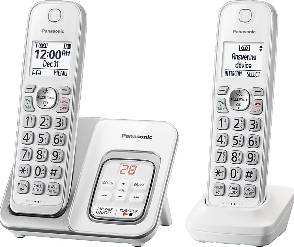 Panasonic® KX-TGD532W DECT 6.0 PLUS Expandable Digital Cordless Phone System