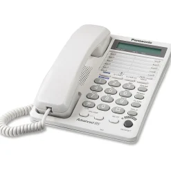 Panasonic KX-TS208W 2-Line Integrated Telephone System 16-Digit LCD with Clock
