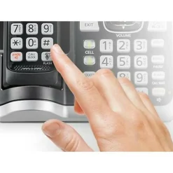 Panasonic® Link2Cell DECT 6.0 Cordless Telephone With Answering Machine And Dual Keypad, 3 Handsets, KX-TGF573S