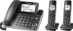 Panasonic® LinktoCell Dect 6.0 Expandable Corded/Cordless Phone With Digital Answering System And Smart Call Blocker, KX-TGF882B