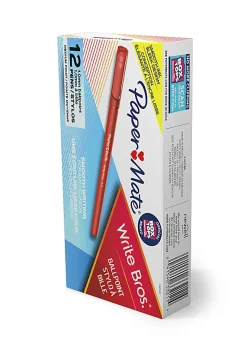 Paper Mate® Ballpoint Stick Pens, Medium Point, 1.0 mm, Red Barrel, Red Ink, Pack Of 12