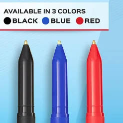 Paper Mate® Ballpoint Stick Pens, Medium Point, 1.0 mm, Black Barrel, Black Ink, Pack Of 12