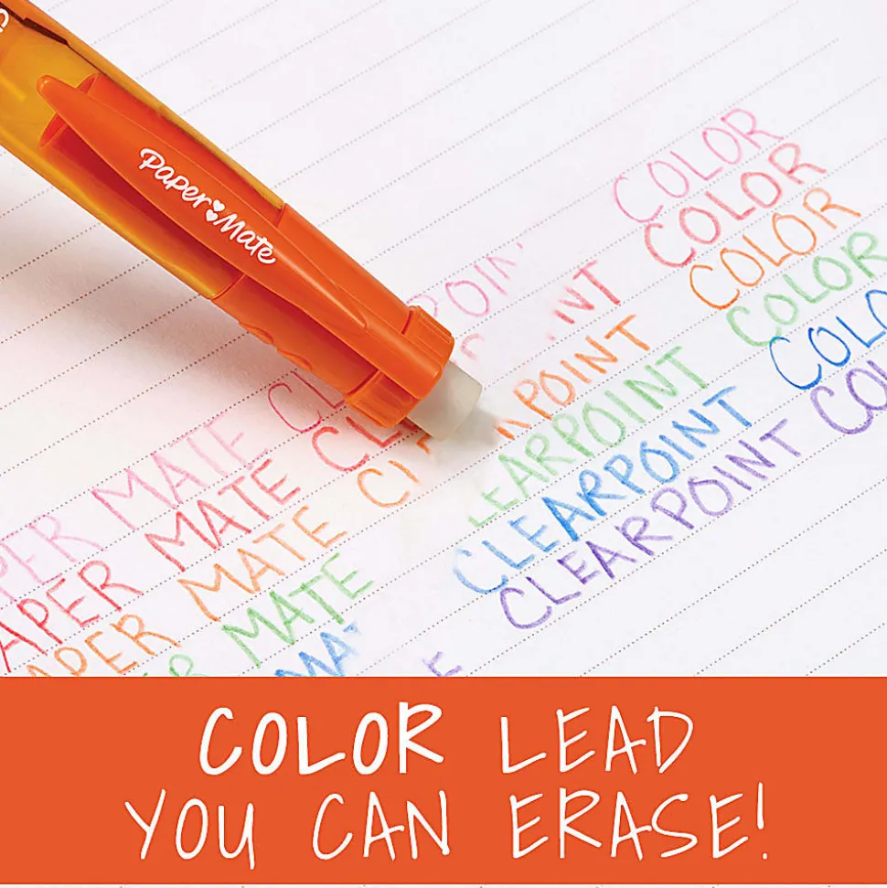 Paper Mate® Clearpoint® Color Lead Mechanical Pencils, 0.7mm, Assorted Colors, Pack Of 6