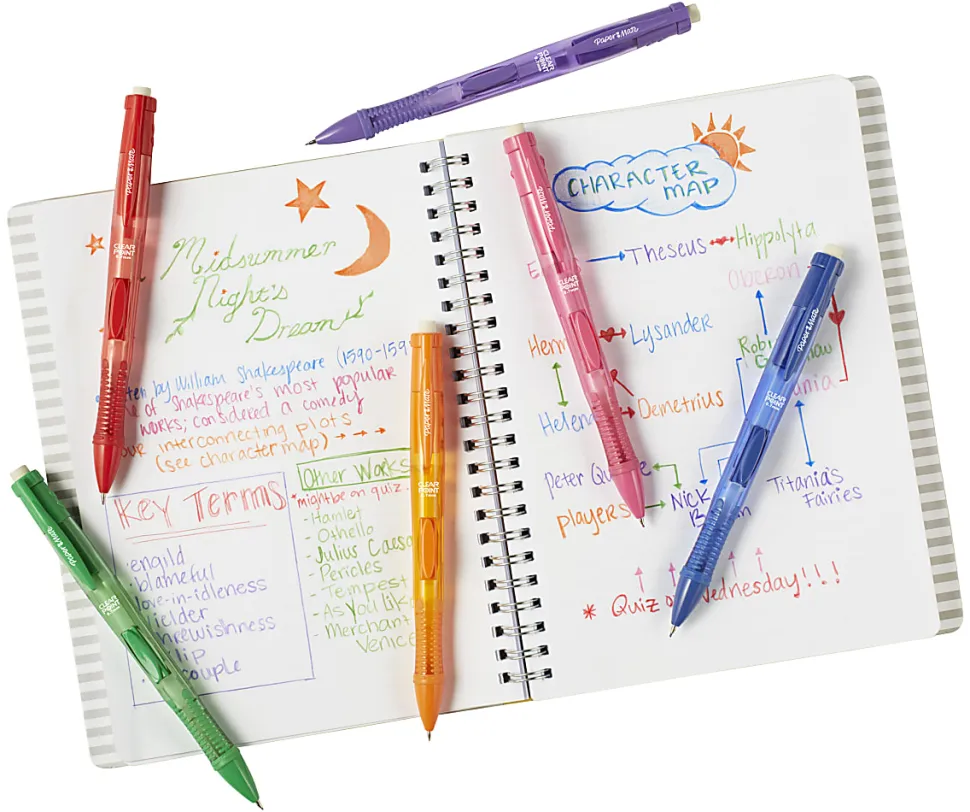 Paper Mate® Clearpoint® Color Lead Mechanical Pencils, 0.7mm, Assorted Colors, Pack Of 6