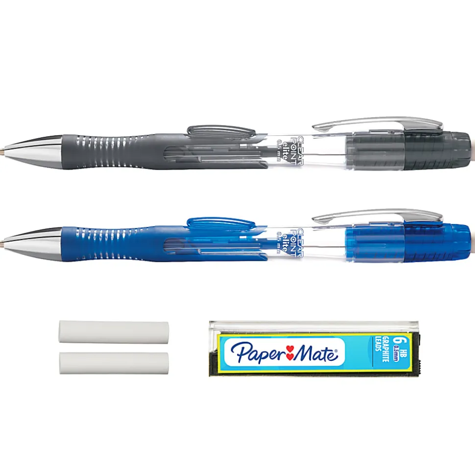 Paper Mate® Clearpoint® Elite Mechanical Pencil Starter Set, 0.5 mm, #2 Lead