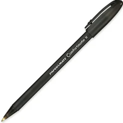 Paper Mate® Comfortmate⢠Ultra Ballpoint Stick Pens, Medium Point, 1.0 mm, Black Barrel, Black Ink, Pack Of 12