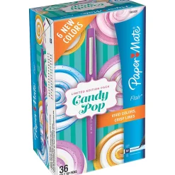 Paper Mate® Flair Candy Pop Felt-Tip Pens, Medium Point , 0.7 mm, Assorted Colors, Pack Of 36