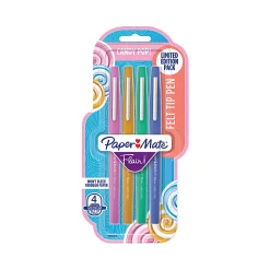 Paper Mate Flair Felt Tip Pens, Medium Point, 0.7 mm, Candy Pop Colors, Pack Of 4 Pens