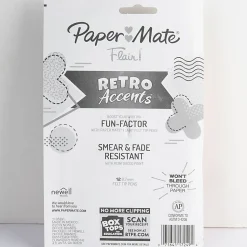 Paper Mate® Flair® Felt Tip Pens, Medium Point, Assorted, Special Edition Retro Accents, 12 Pack